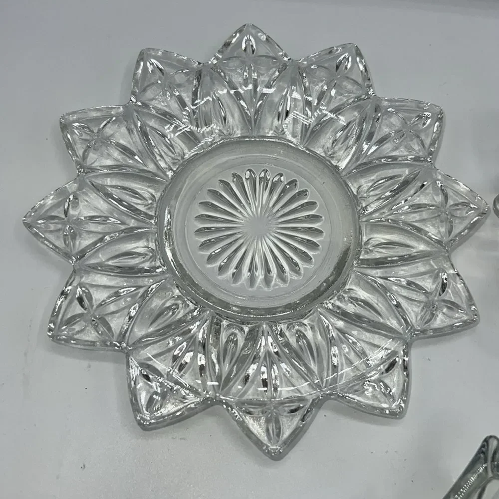 FEDERAL GLASS COMPANY Set of 3 Glass Candle Holders